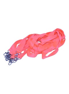 10-Piece Flat Lanyards With Metal Hook Neon Pink/Silver