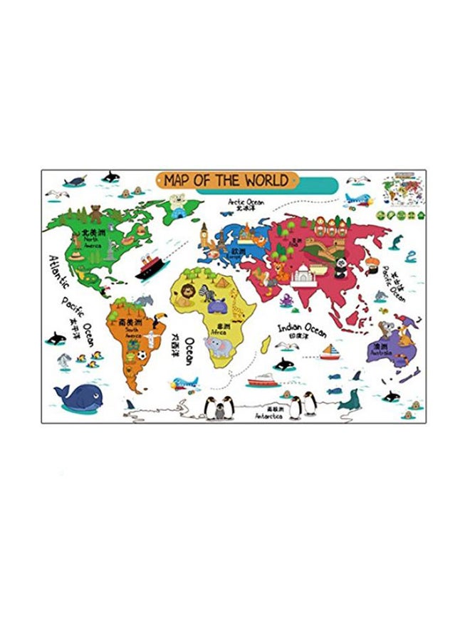 English Words World Map Wall Art Decal Multicolour 90 x 60cm  - Image 1