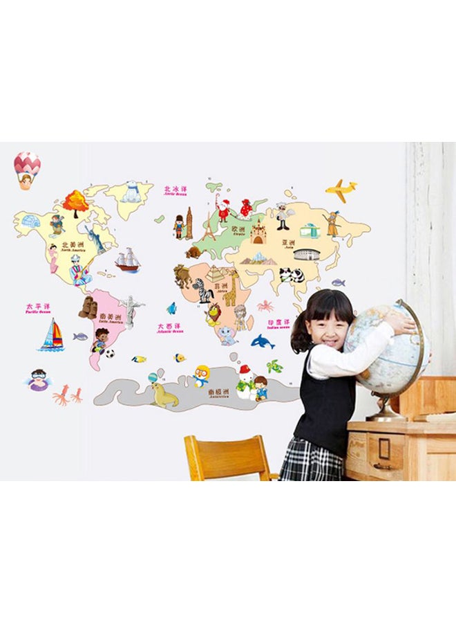 English Words World Map Wall Art Decal Multicolour 90 x 60cm  - Image 2