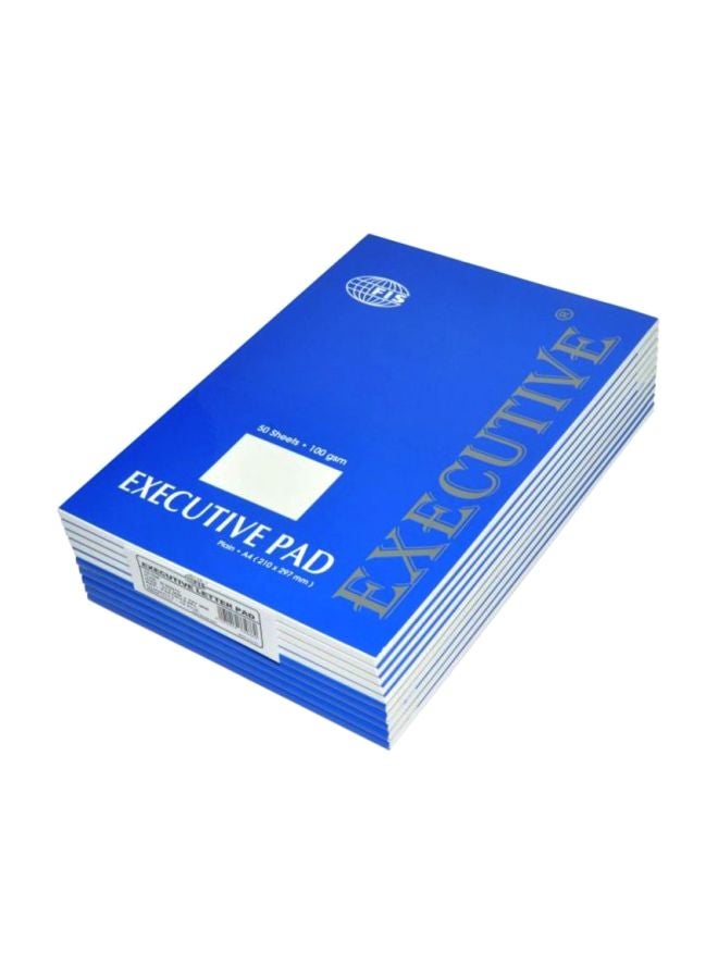 إف اي أس  مجموعة أوراق غير مزخرفة للكتابة مقاس A4، من 10 قطع أزرق/ أبيض - Image 1