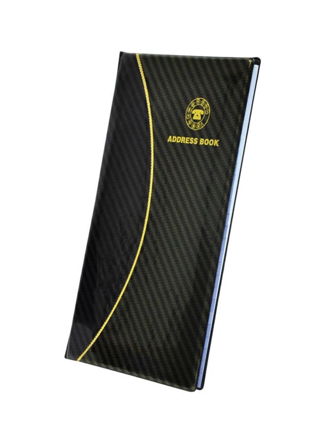 إف اي أس  دفتر عناوين باللغة الإنجليزية بغطاء بلاستيك بي في سي، 60 ورقة، مقاس 250x135 مم أسود/ذهبي - Image 2