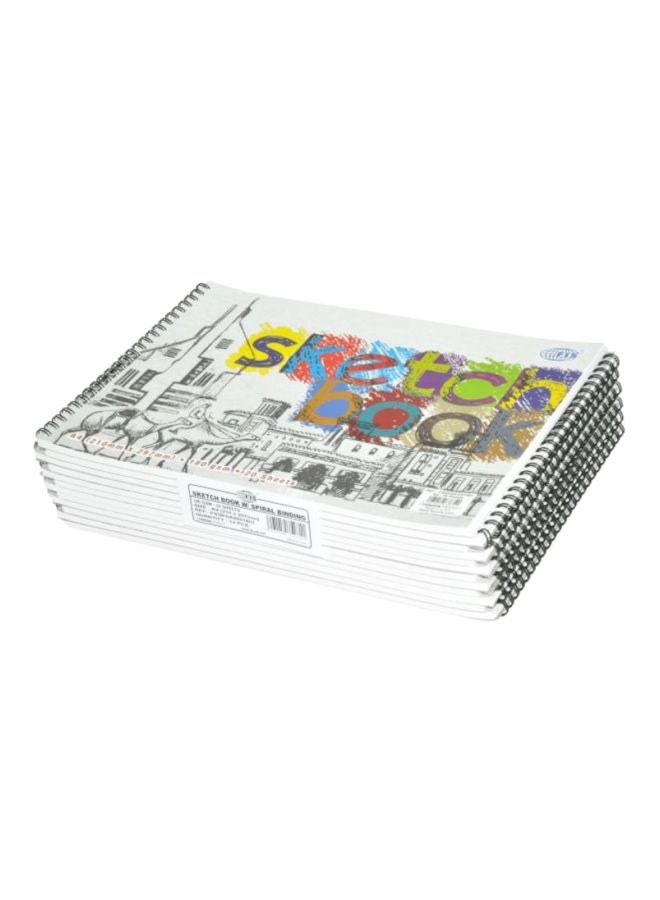 FIS 12-Piece A4 Sketch Book With Spiral Binding Set Multicolour - Image 1