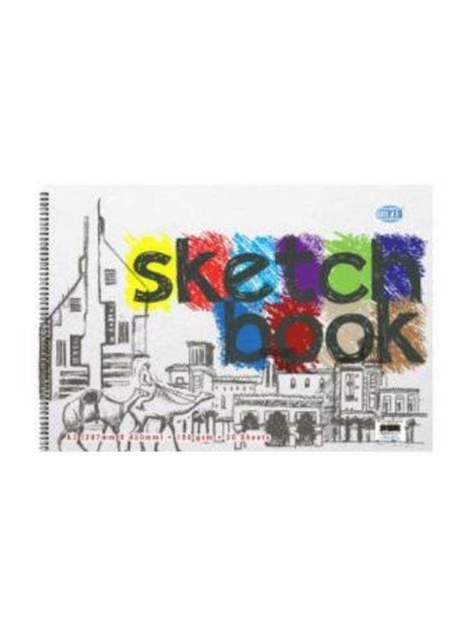 FIS 12-Piece A4 Sketch Book With Spiral Binding Set Multicolour - Image 2