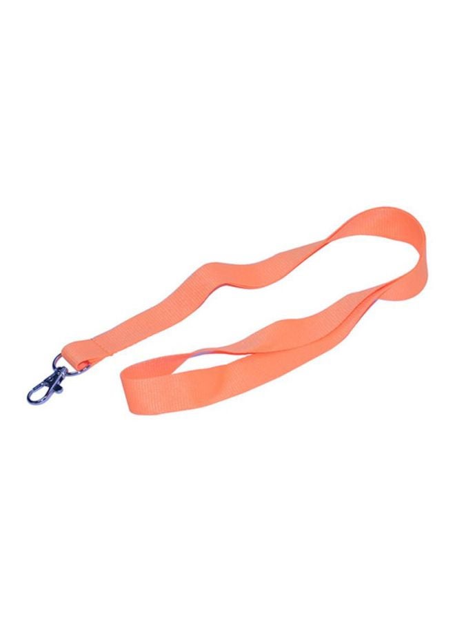 FIS - 10-Piece Flat Lanyards With Metal Hook Neon Orange/Silver - Image 1
