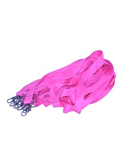 10-Piece Flat Lanyards With Metal Hook Neon Rose