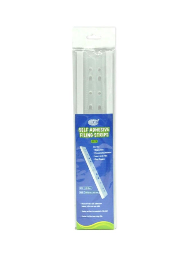 إف اي أس  طقم شرائط ذاتية اللصق لتثبيت الأوراق، من 20 قطعة أبيض - Image 2