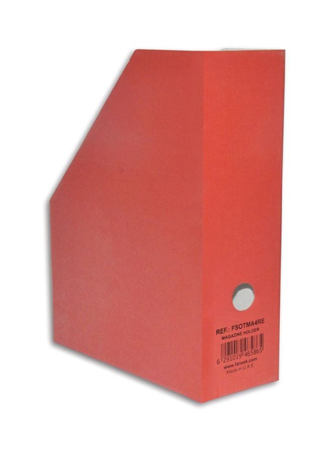 FIS A4 Magazine Holder Cardboard Red/White - Image 2