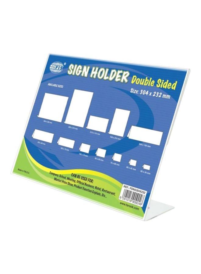 Slanted Sign Holder White
