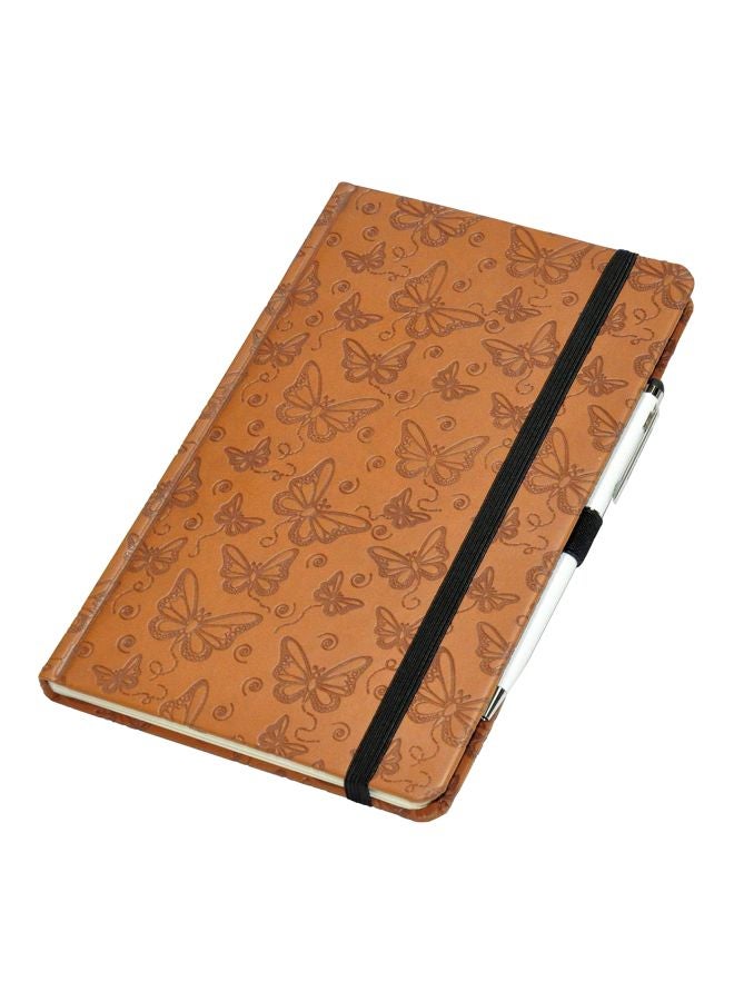 FIS Italian PU Cover Ivory Paper Notebook With Pen Brown/Black - Image 1