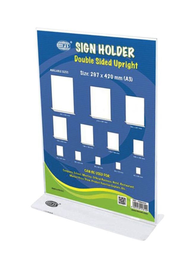 FIS Double Sided Vertical Sign Holder White