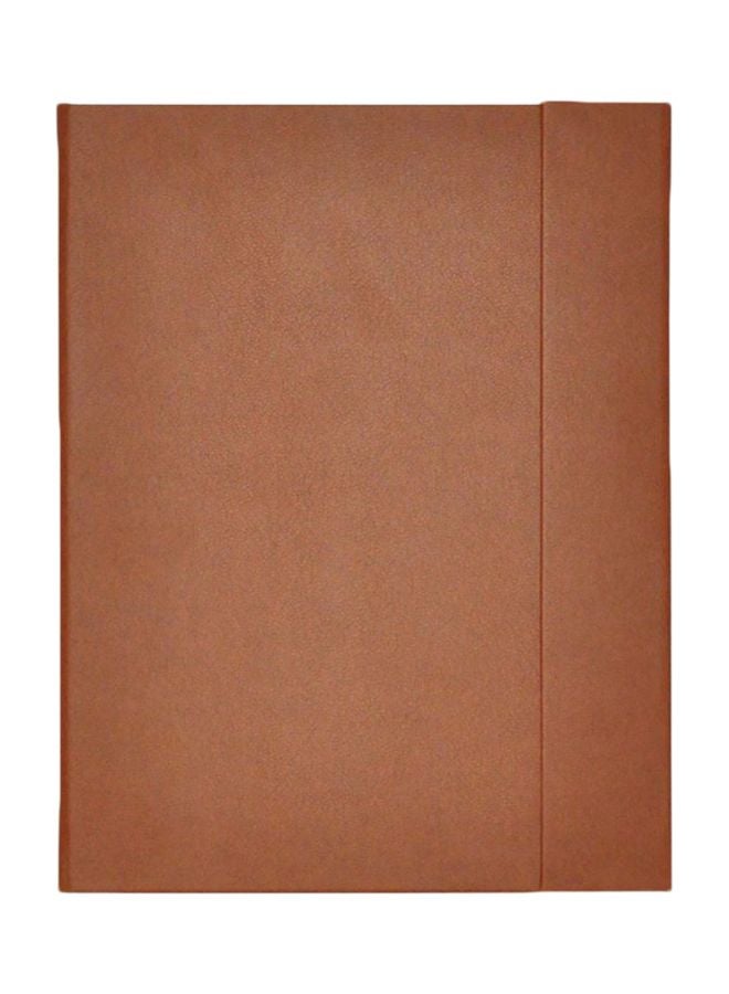 إف اي أس  ملف إيطالي ممغنط مزود بغطاء من البولي يوريثان مع مسند للكتابة، مقاس A4 بني - Image 1