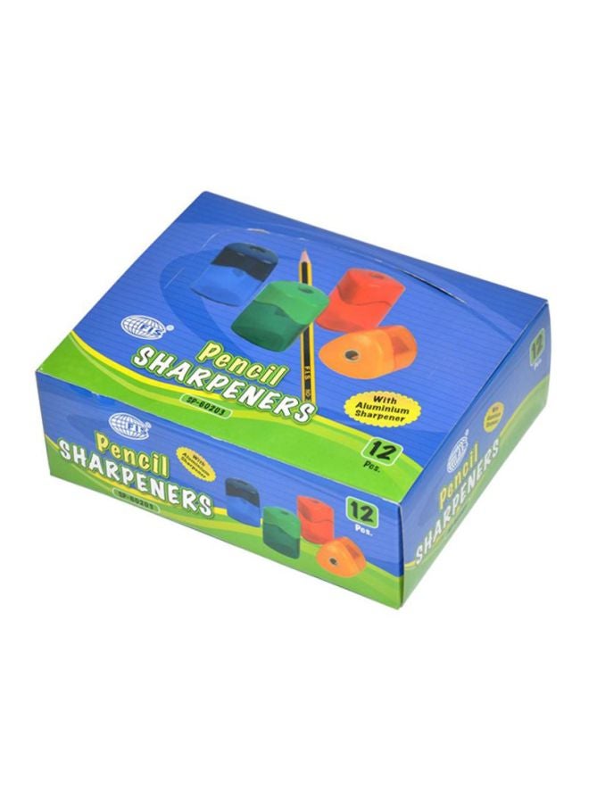 FIS Pack Of 12 Triangle Shaped Plastic Sharpener Blue/Red/Green - Image 3