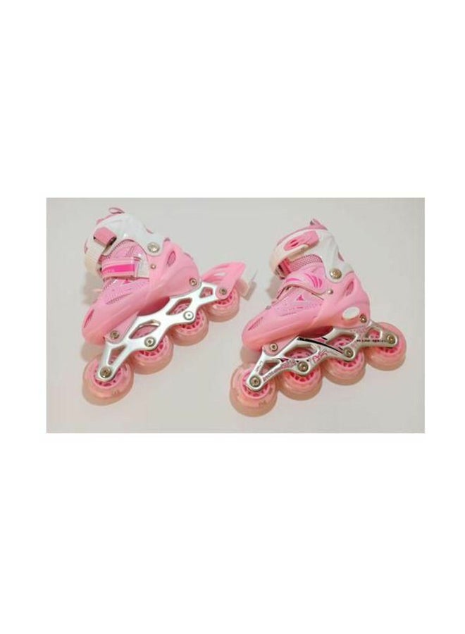 Adjustable Inline Roller Skate Shoes S Pink White S