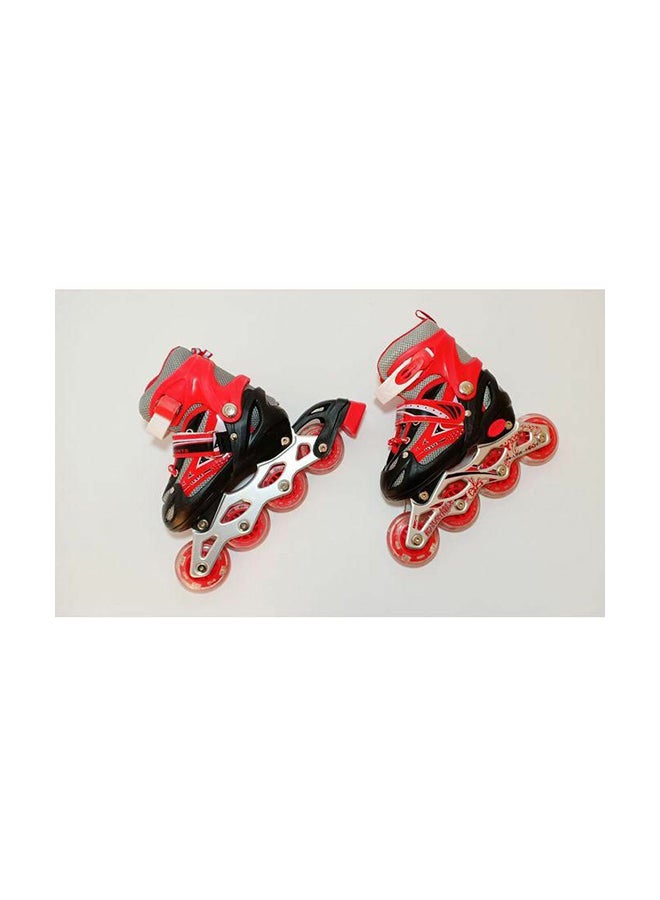 Adjustable Inline Roller Skate Shoes L Red Black Lcm