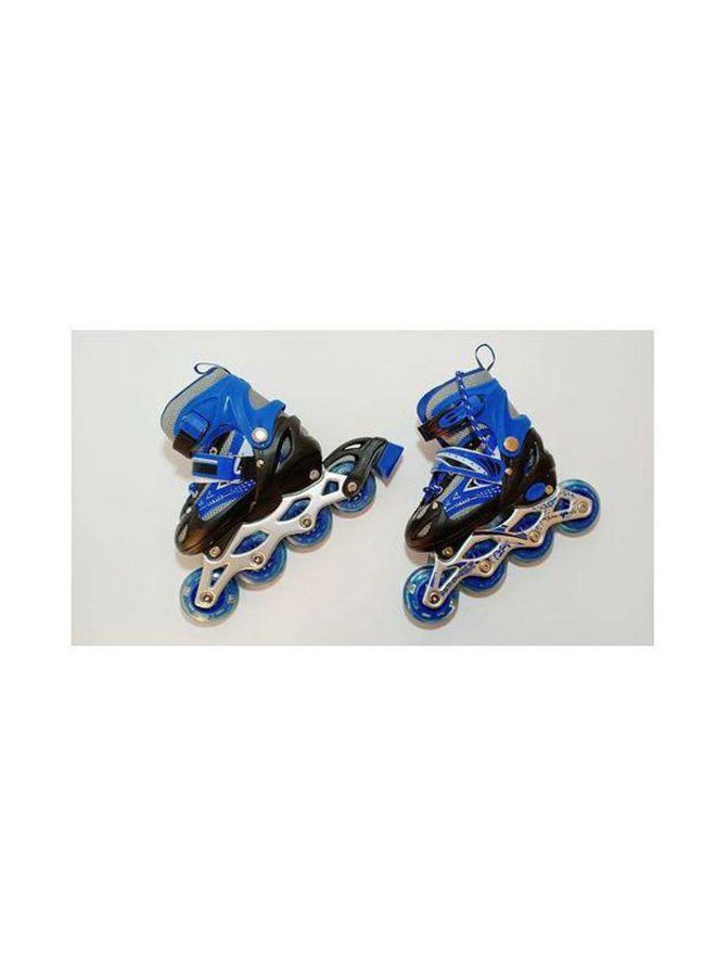 Adjustable Inline Roller Skate Shoes L Blue Black Lcm