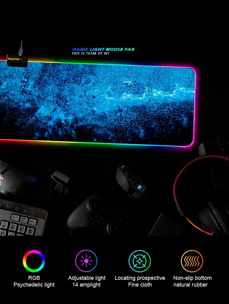 Rock Pow - RGB Gaming Mouse Pad With 14 Lighting Mode - Image 1
