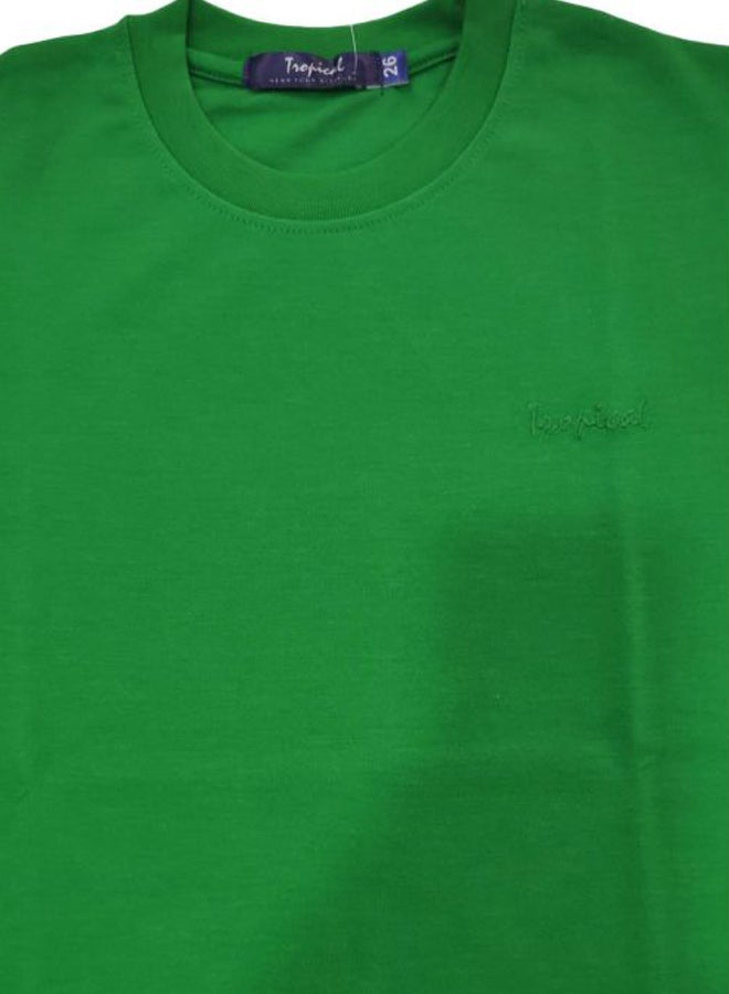 Solid Crew Neck T-Shirt Green - v1599114614/N40040671V_4