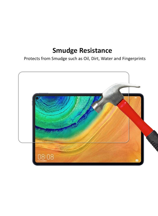 دبليو تيك لاصقة حماية للشاشة من الزجاج المقوى عالي الجودة والمضاد للصدمات لجهاز هواوي ميت باد مقاس 10.8 بوصات شفاف - Image 2