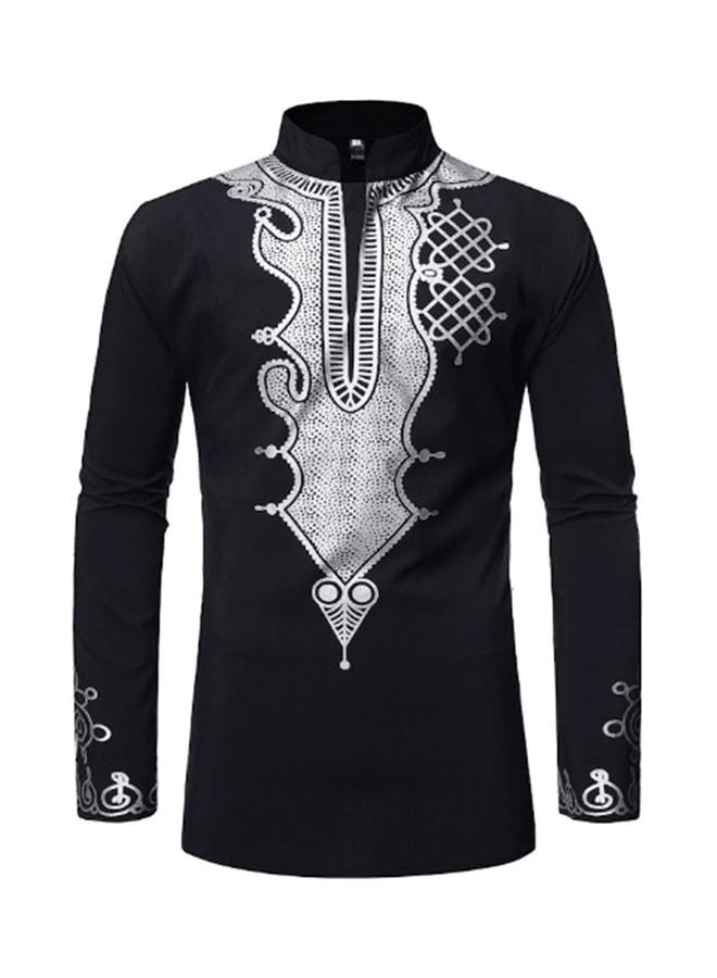 لاكي رداء الكورتا المُستورد أسود/فضي  - Image 1