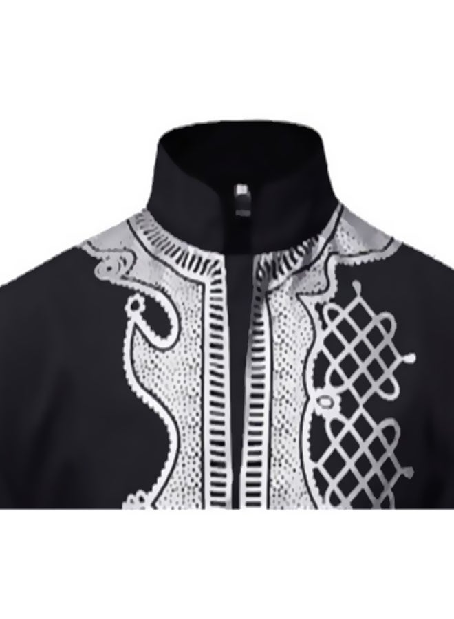 لاكي رداء الكورتا المُستورد أسود/فضي  - Image 3