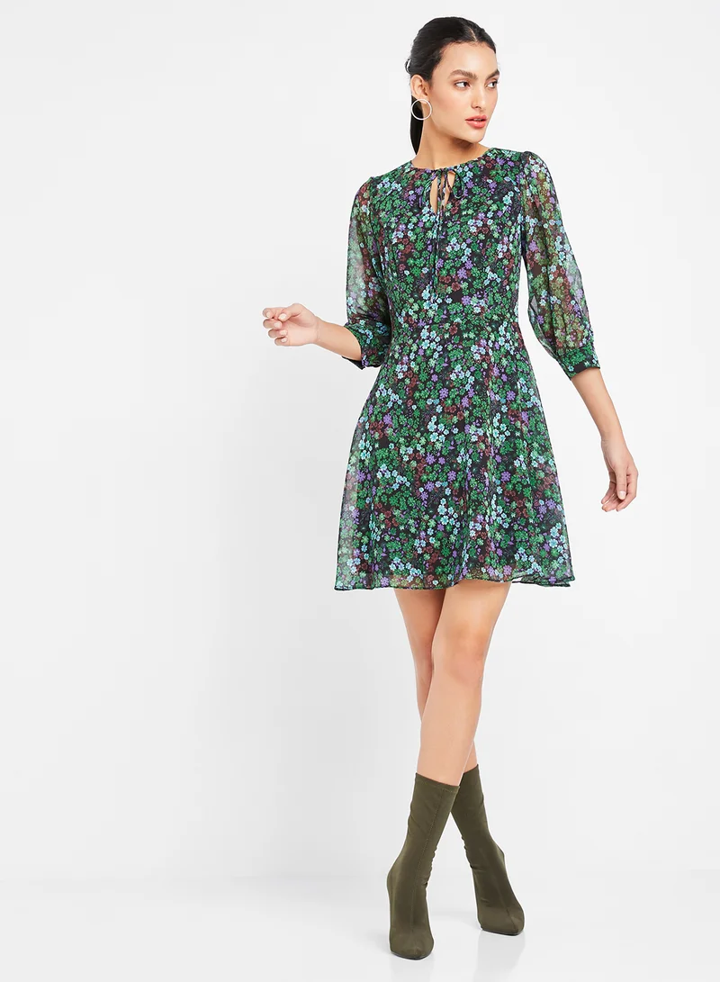 trendyol Floral Pattern A-Line Dress Multicolour