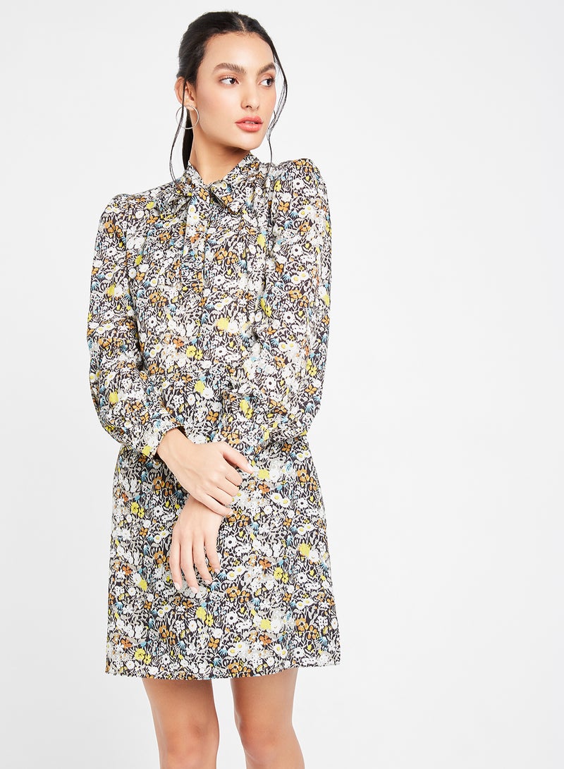 trendyol Floral Print Collared Dress Multi Color  - Image 1
