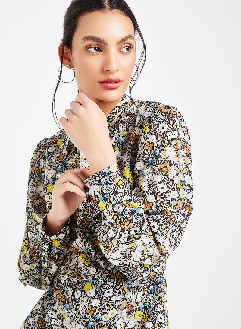 trendyol Floral Print Collared Dress Multi Color  - Image 4