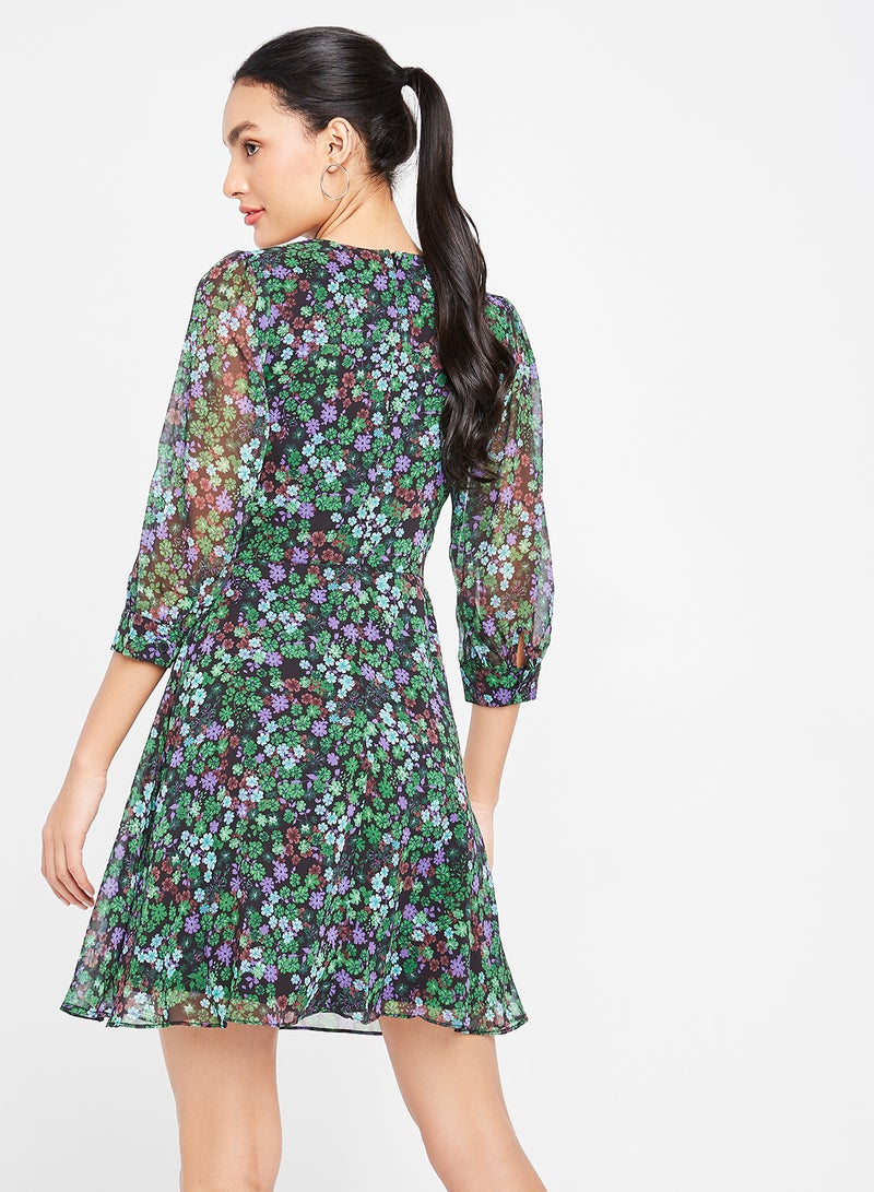 trendyol Floral Pattern A-Line Dress Multicolour  - Image 2