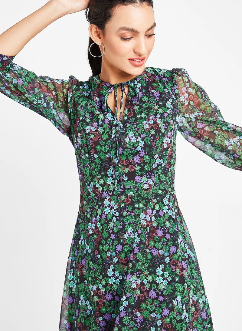 trendyol Floral Pattern A-Line Dress Multicolour