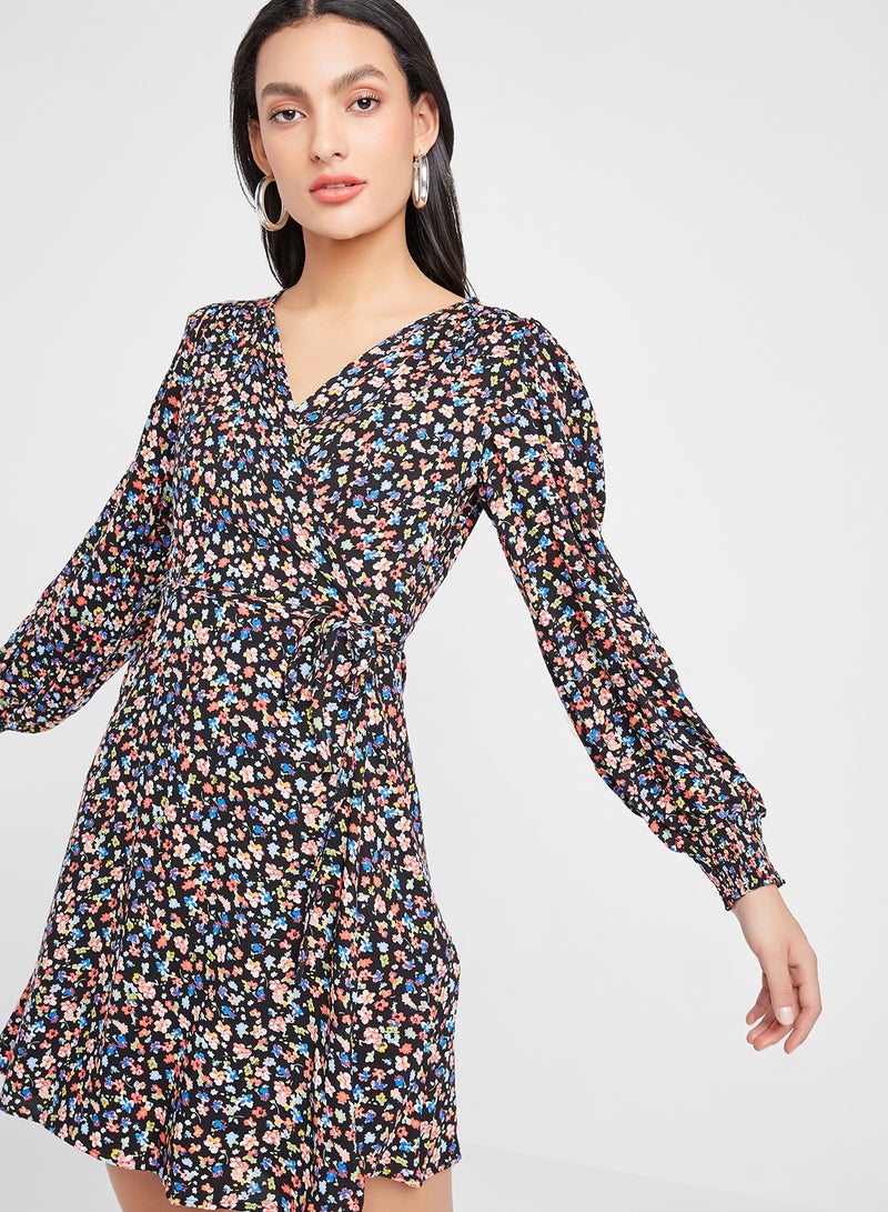 trendyol - Floral Wrap Dress Multicolour - Image 1