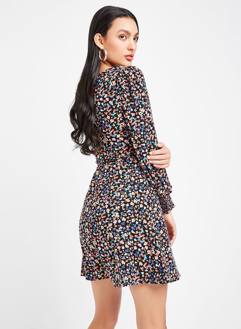 trendyol - Floral Wrap Dress Multicolour - Image 1