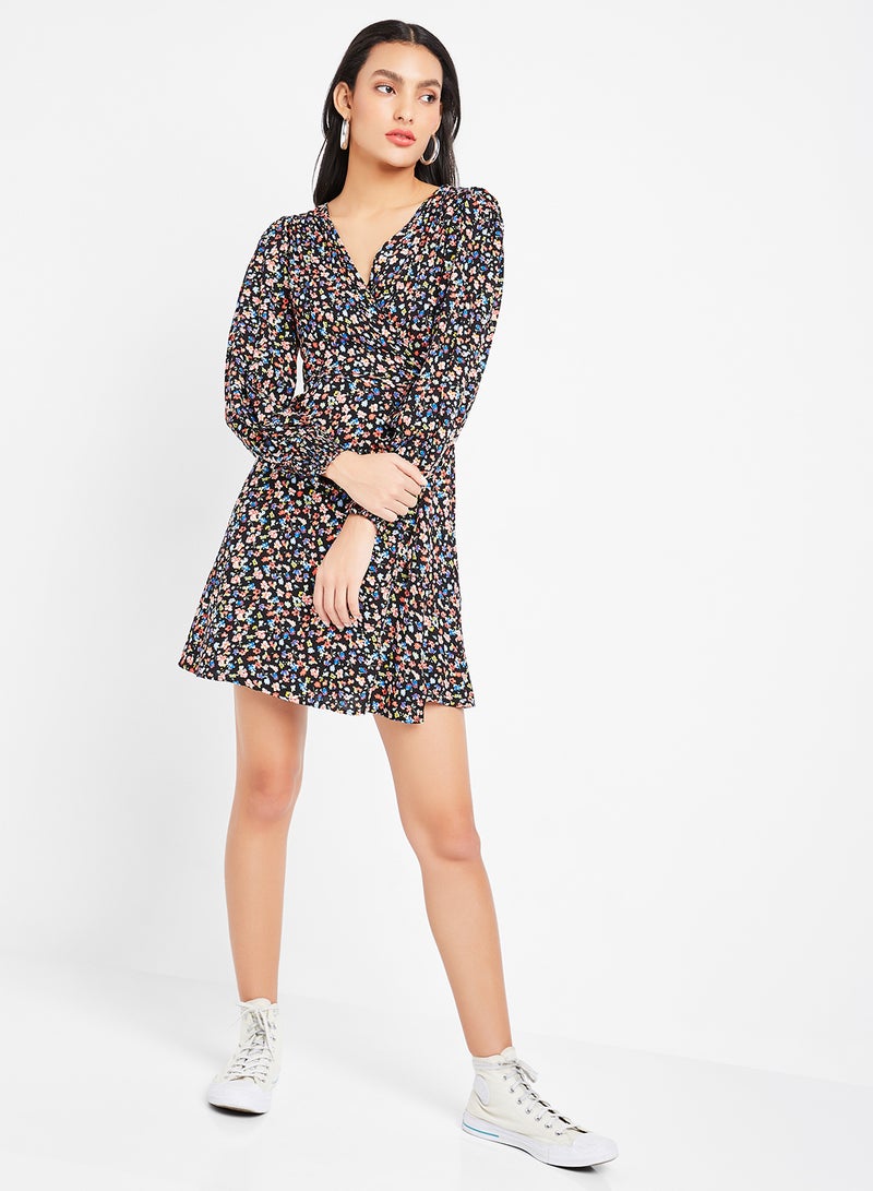 trendyol - Floral Wrap Dress Multicolour - Image 1