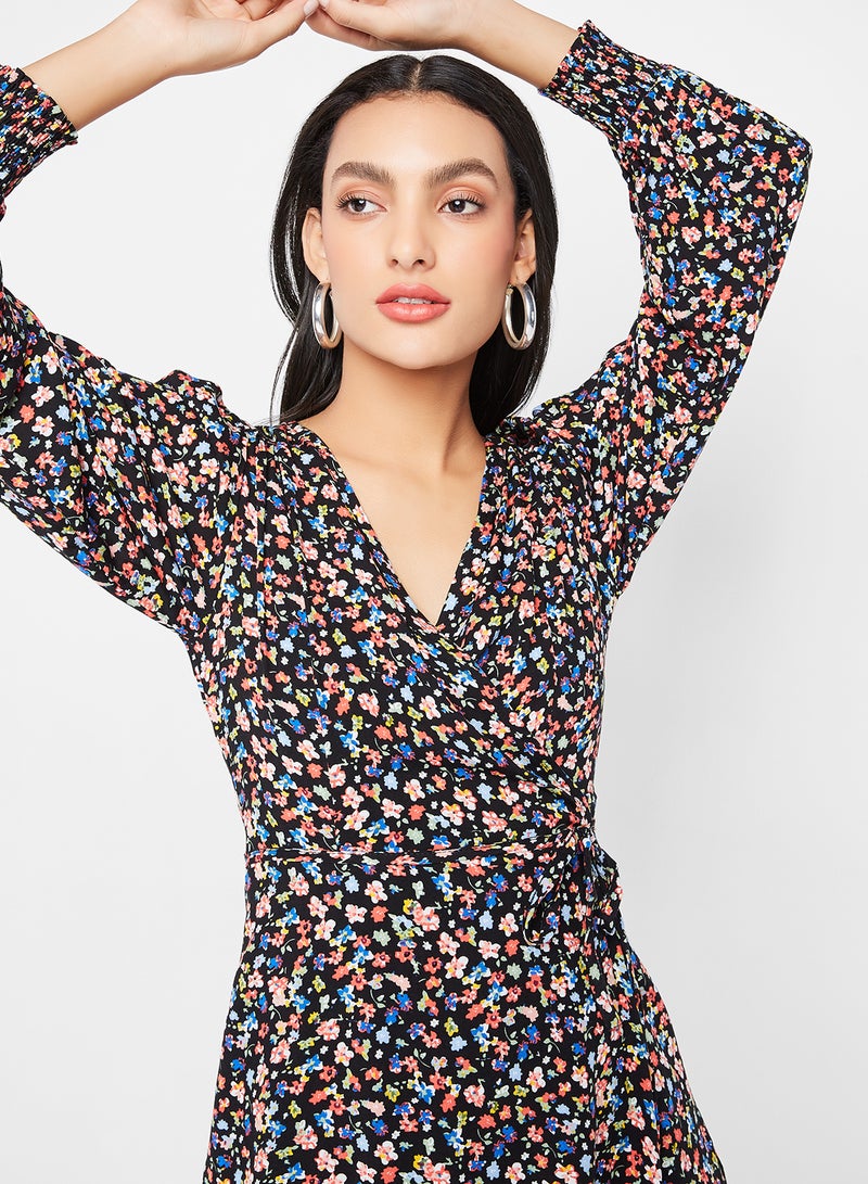 trendyol - Floral Wrap Dress Multicolour - Image 1