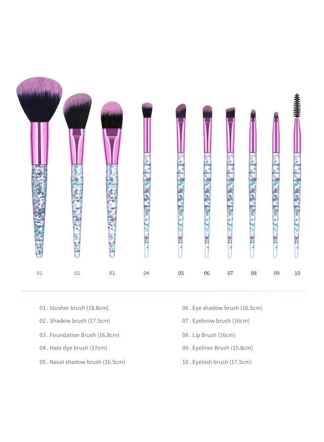 general 10-Piece Makeup Brush Set White/Black/Pink - Image 3