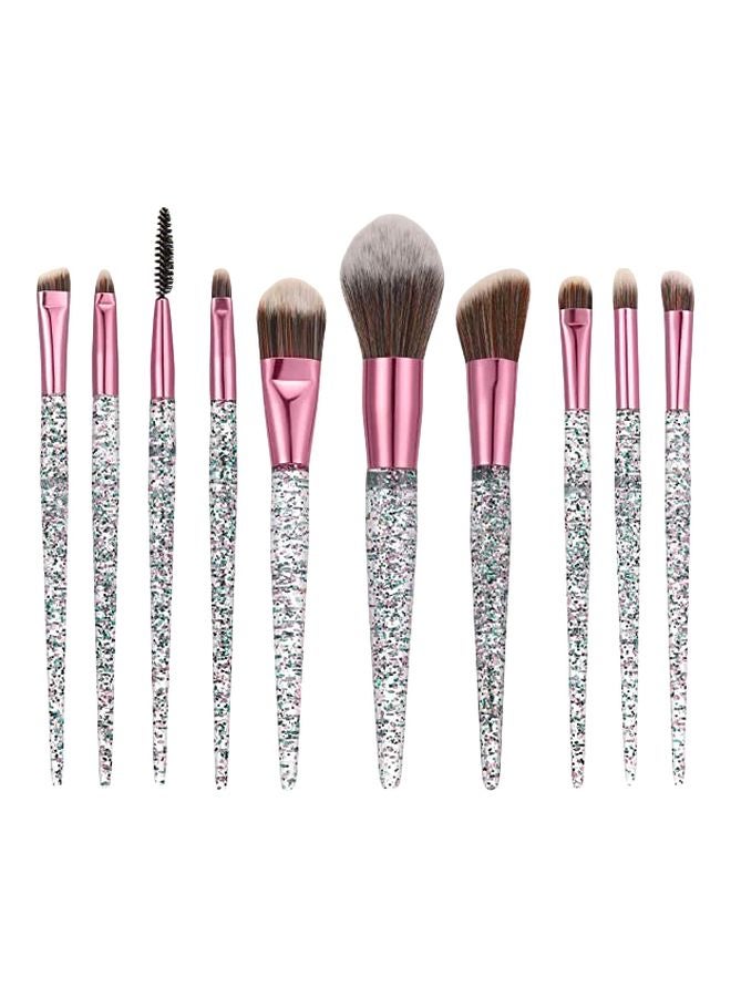general 10-Piece Makeup Brush Set White/Black/Pink - Image 1