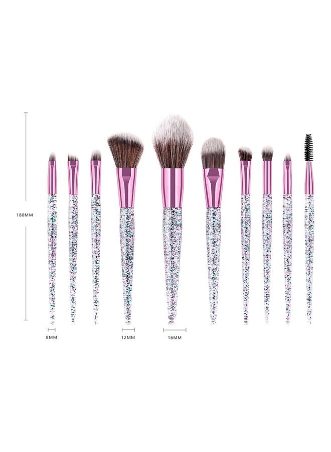 general 10-Piece Makeup Brush Set White/Black/Pink - Image 2