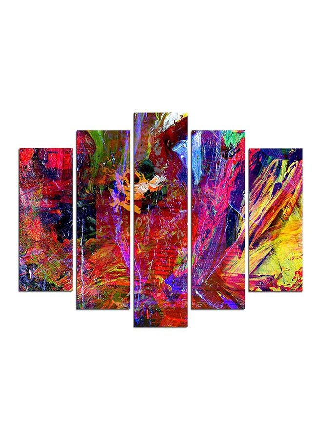 5-Piece Abstract Themed Framed Painting Set Multicolour 110x60cm
