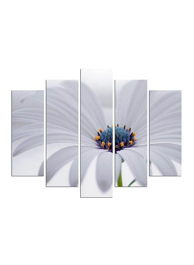 PURE 5-Piece Floral Themed Framed Painting Set White/Blue/Yellow 110x60cm  - Image 1