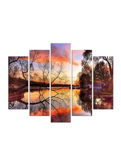 5-Piece Nature Themed Framed Painting Set Multicolour 110x60cm - v1599121424/N40076729A_1