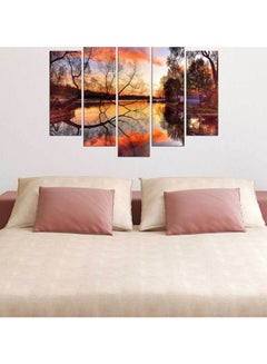 5-Piece Nature Themed Framed Painting Set Multicolour 110x60cm - v1599121425/N40076729A_2