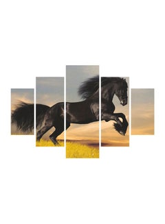 5-Piece Decorative Horse Themed Painting Set With Frame Multicolour 56x92cm - v1599121524/N40077123A_1