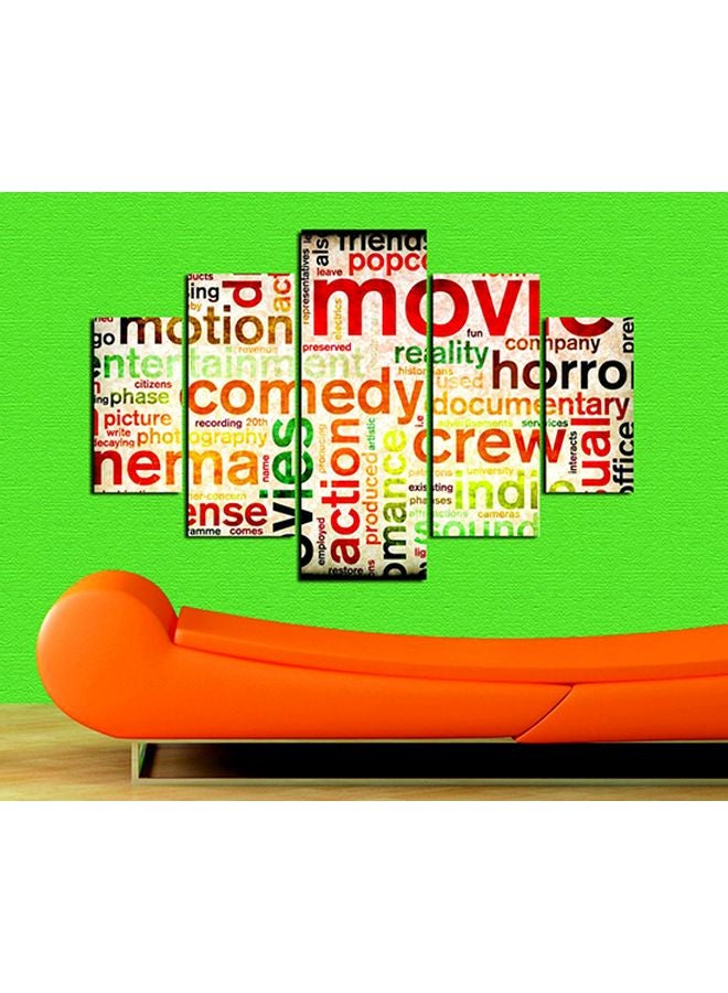 ميركيل طقم لوحات فنية بإطار لديكور الحائط بتصميم اقتباسات من 5 قطع متعدد الألوان 92x56سم - Image 2