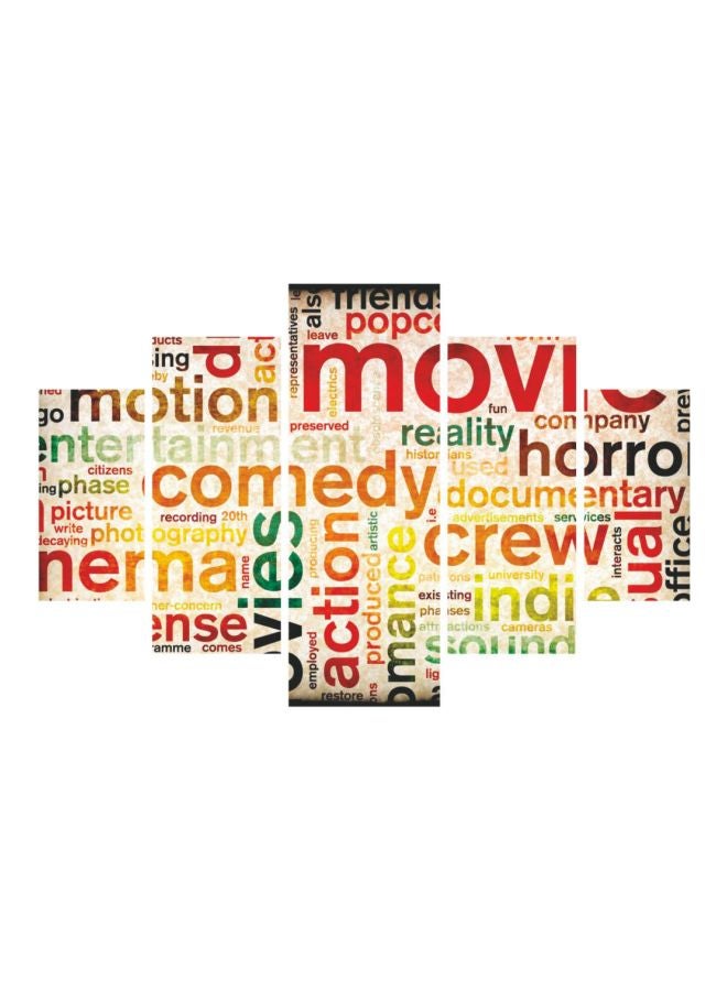 ميركيل طقم لوحات فنية بإطار لديكور الحائط بتصميم اقتباسات من 5 قطع متعدد الألوان 92x56سم - Image 1