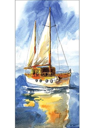 Decorative Ship Themed Wall Painting Blue/Yellow/White 30x15cm - v1599121635/N40078573A_1
