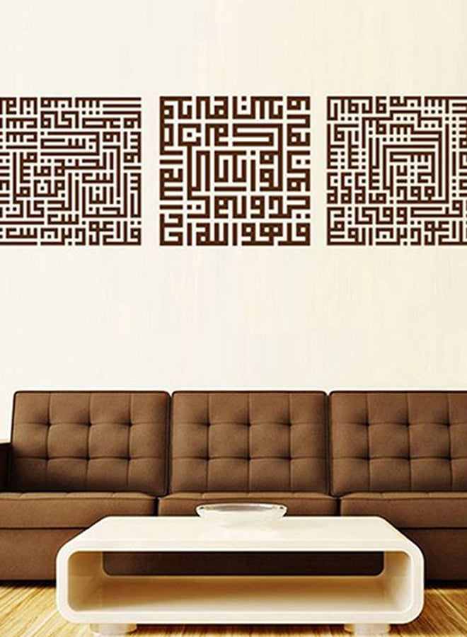 Walliv 3-Piece Awwadhat Themed Wall Sticker Set Brown 3x(100x100)cm