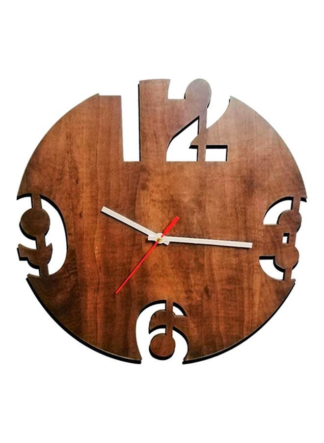 Devo Analog Wall Clock Brown