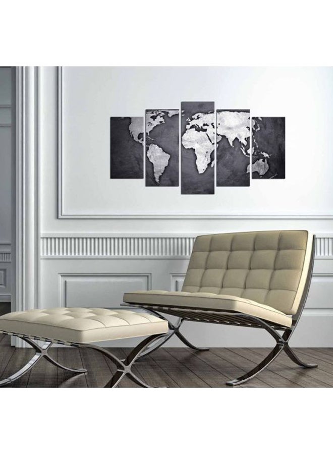 تشارم طقم لوحات فنية لزينة الحائط مطبوع عليه رسمة خريطة مكون من 5 قطع أصفر/أحمر 150x60سم - Image 2