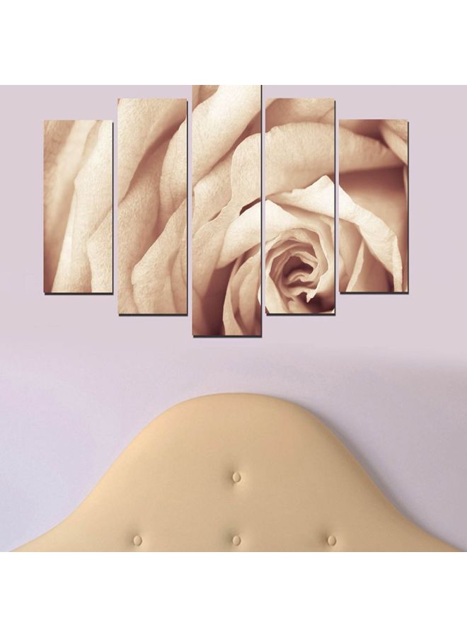 فاسينيشن طقم لوحات فنية لتزيين الحائط بتصميم زهور مكون من 5 قطع وردي فاتح 150x60سم  - Image 2