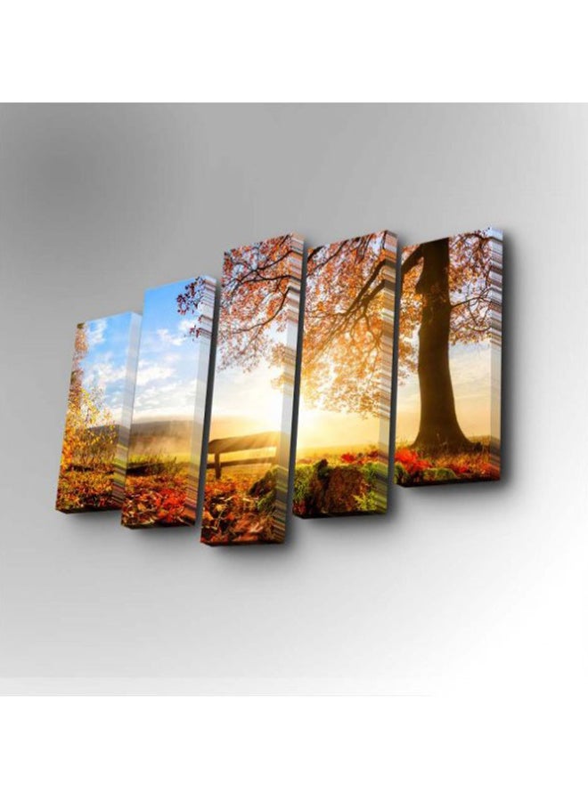 Art Five 5-Piece Tree Themed Decorative Canvas Wall Painting Set Blue/Yellow/Green 82x50cm 