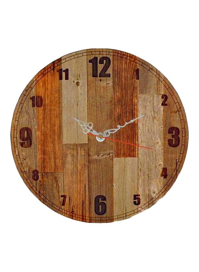 MT Wooden Analog Wall Clock Brown/Beige/Black 50x50cm 